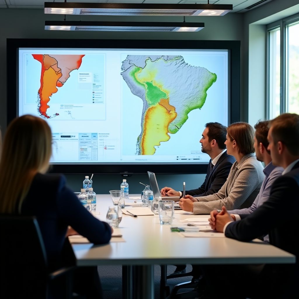 Equipo de profesionales discutiendo estrategias de inversión energética